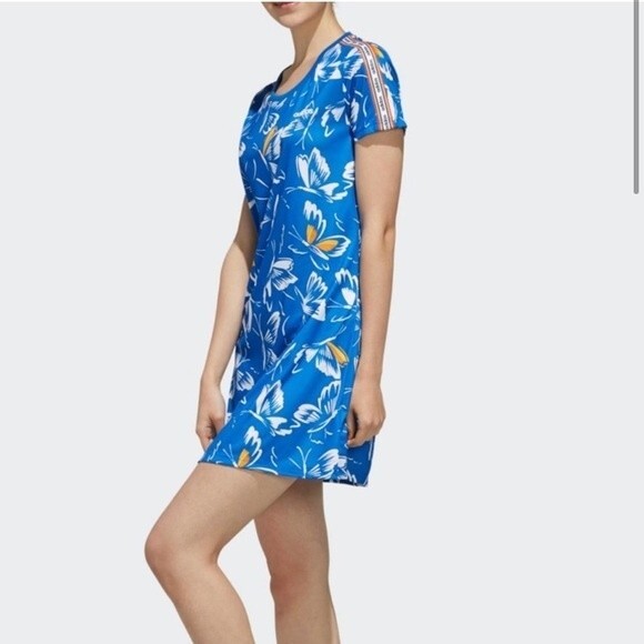 Adidas Blue Butterfly Print Dress - Picture 2 of 9